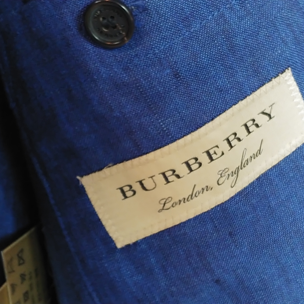 New Burberry linen Workwear jacket men's blue nwot - Picture 6 of 6
